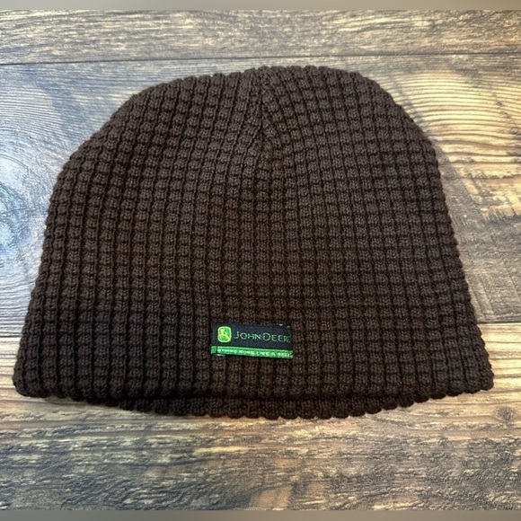 John Deere Other - John Deere Beanie Unisex One Size Brown Waffled Pull On